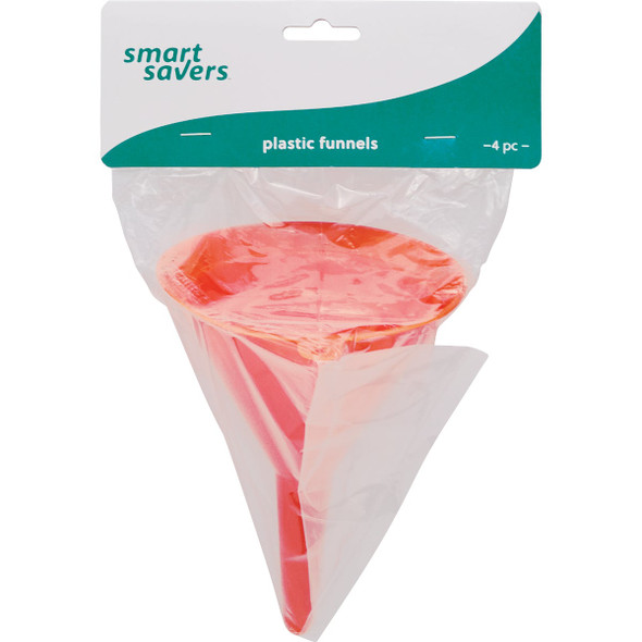 Smart Savers Plastic All-Purpose Funnel Set (4 Piece) GA037 Pack of 12