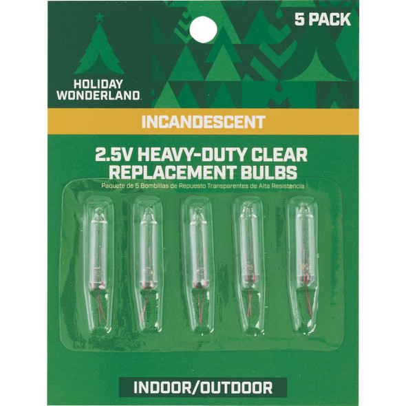 Home Impressions Heavy-Duty Mini Clear 2.5V Replacement Light Bulb (5-Pack) KT-2024-S18 904141
