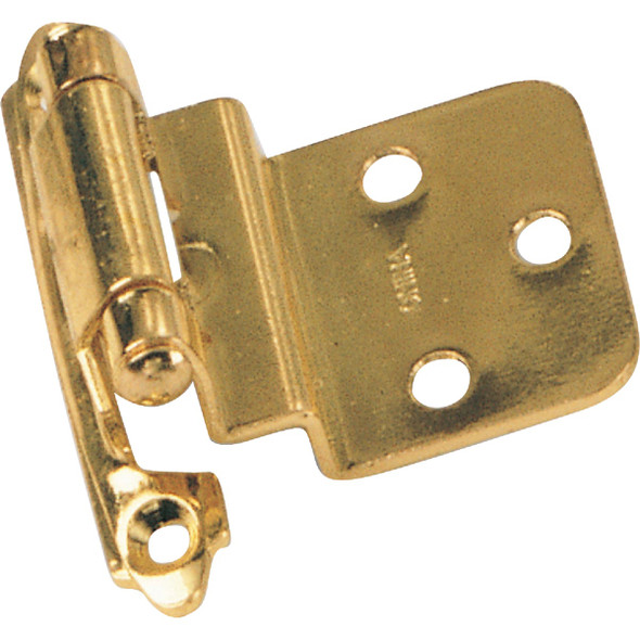 Laurey Polished Brass 3/8 In. Self-Closing Inset Hinge, (2-Pack) 28637