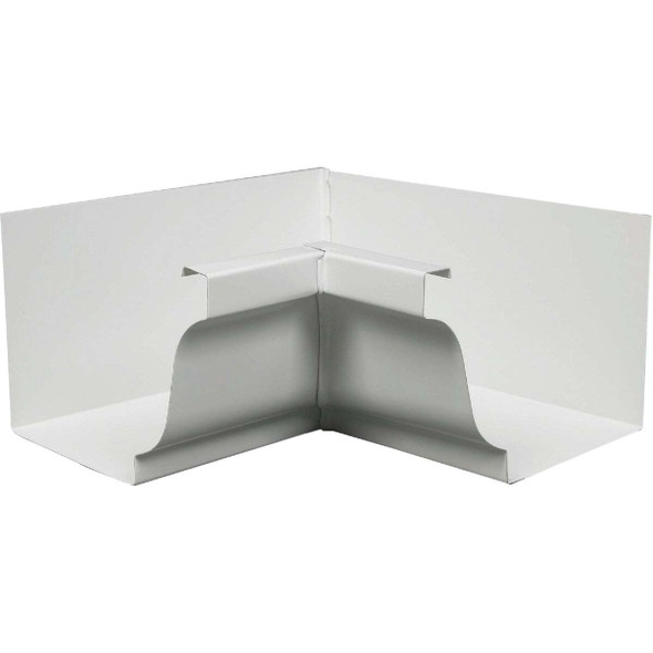 Amerimax 5 In. Galvanized White Mitre Gutter Inside Corner 33201