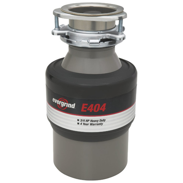 Evergrind 3/4 HP Garbage Disposer, 4 Year Warranty E404