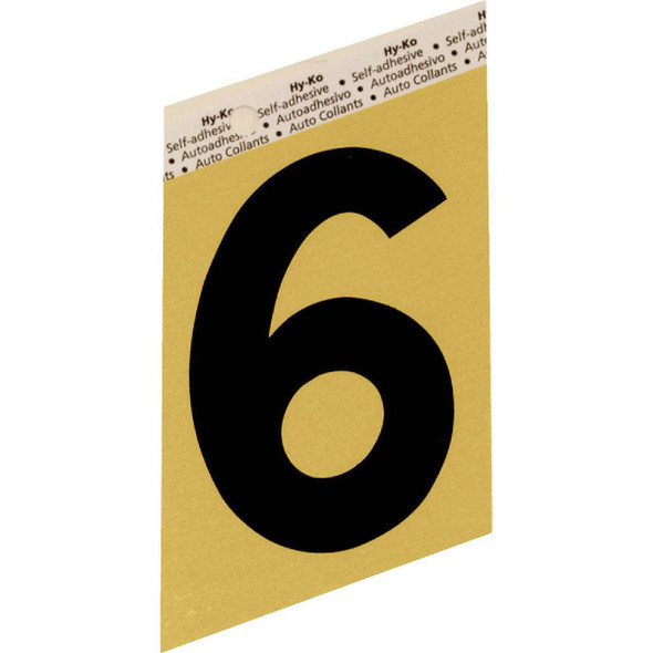 Hy-Ko Aluminum 3-1/2 In. Non-Reflective Adhesive Number Six GG-25/6 Pack of 10