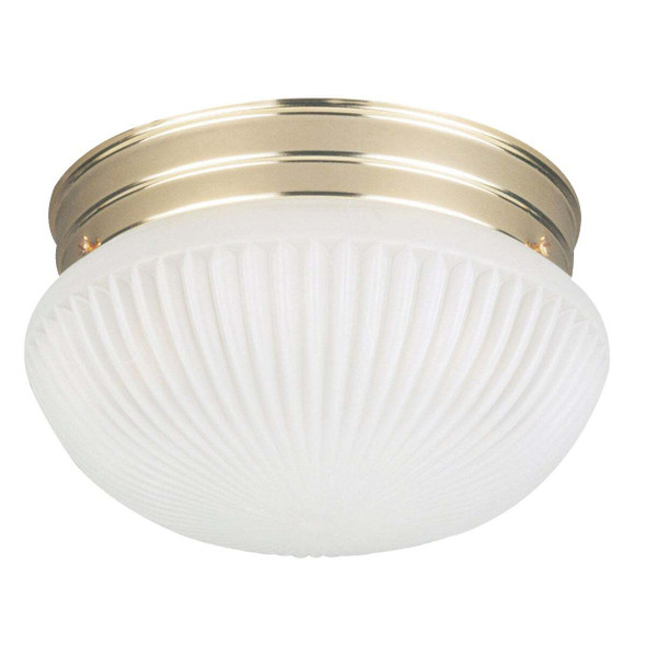 Canarm 9-1/2 In. Polished Brass Incandescent Flush Mount Ceiling Light Fixture