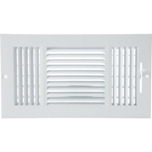 Home Impressions 6 In. x 12 In. White Steel Wall Register 3SW1206WH-AB
