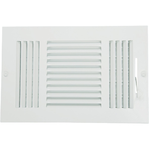 Home Impressions 6 In. x 10 In. White Steel Wall Register 3SW1006WH-B 402335