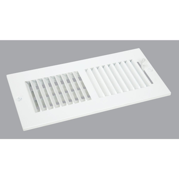 Home Impressions 4 In. x 10 In. White Steel Wall Register 2SW1004WH-B