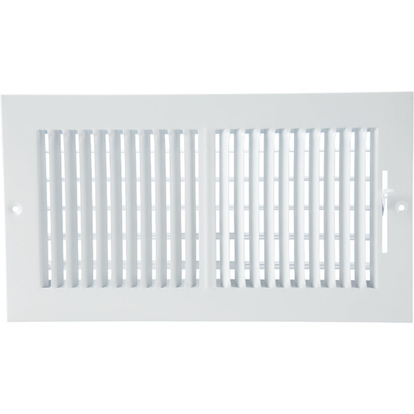 Home Impressions 6 In. x 12 In. White Steel Wall Register
