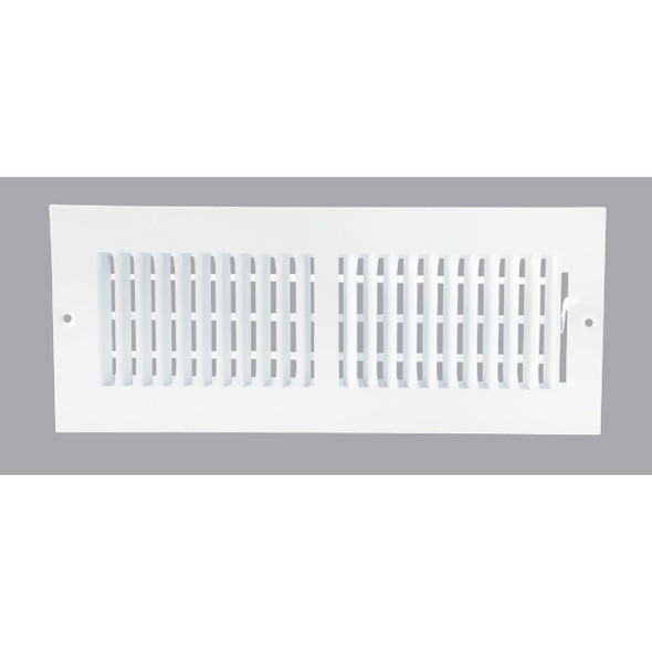 Home Impressions 4 In. x 12 In. White Steel Wall Register 2SW1204WH-B Home Impressions 4 In. x 12 In. White Steel Wall Register 2SW1204WH-B