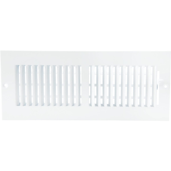 Home Impressions 4 In. x 12 In. White Steel Wall Register 2SW1204WH-B 402605