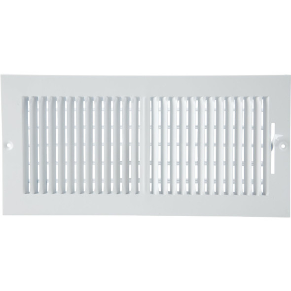 Home Impressions 6 In. x 14 In. White Steel Wall Register 2SW1406WH-B 412279