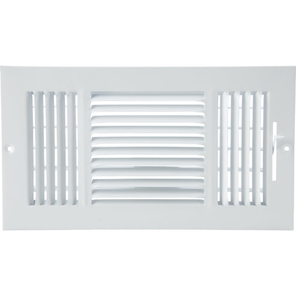 Home Impressions 6 In. x 14 In. White Steel Wall Register 3SW1406WH-AB 439215