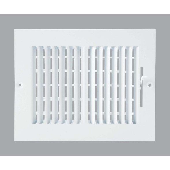 Home Impressions 6 In. x 8 In. White Steel Wall Register 2SW0806WH-B