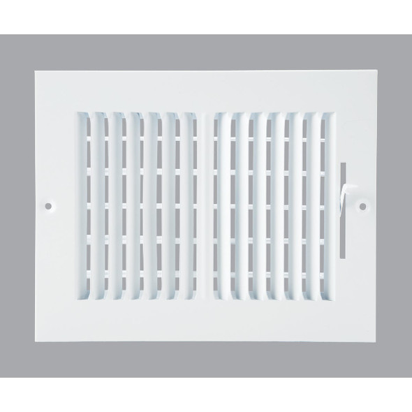 Home Impressions 6 In. x 8 In. White Steel Wall Register 2SW0806WH-B