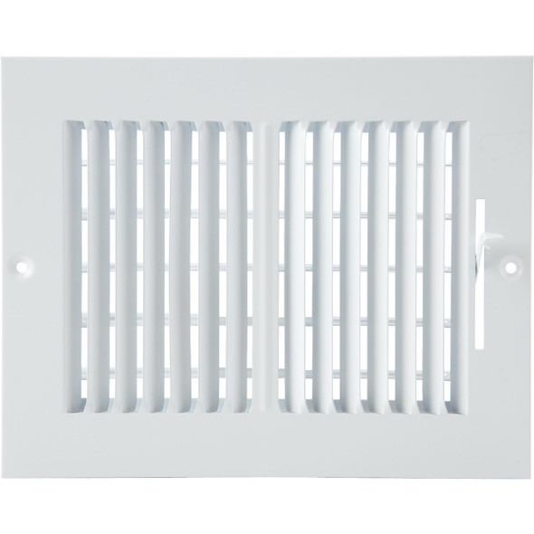 Home Impressions 6 In. x 8 In. White Steel Wall Register