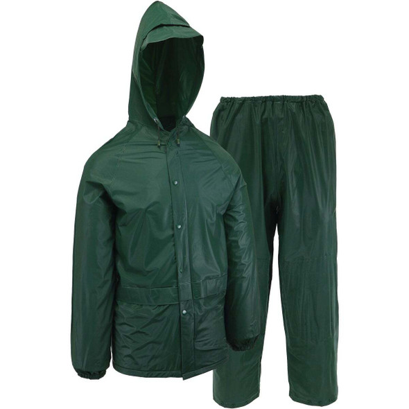West Chester Protective Gear Medium 2-Piece Green PVC Rain Suit 44100/M