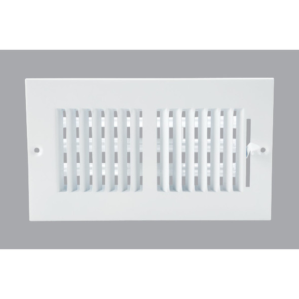 Home Impressions 4 In. x 8 In. White Steel Wall Register 2SW0804WH-B