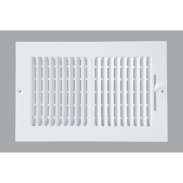 Home Impressions 6 In. x 10 In. White Steel Wall Register 2SW1006WH-B