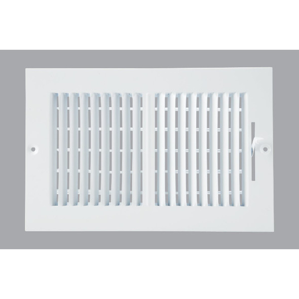 Home Impressions 6 In. x 10 In. White Steel Wall Register 2SW1006WH-B