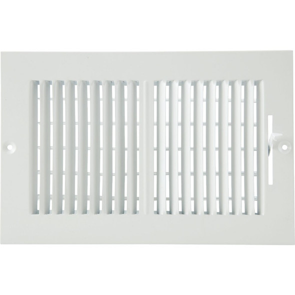 Home Impressions 6 In. x 10 In. White Steel Wall Register 2SW1006WH-B 413494