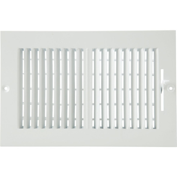Home Impressions 6 In. x 10 In. White Steel Wall Register