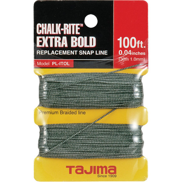 Tajima Chalk-Rite 100 Ft. Braided Nylon Extra Bold Chalk Line PL-ITOL