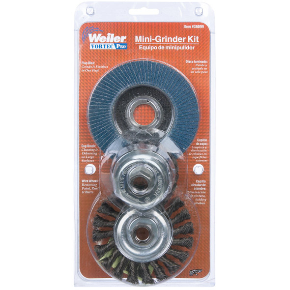 Weiler Vortec 3 pcs Angle Grinder Abrasive Set 36099 324544