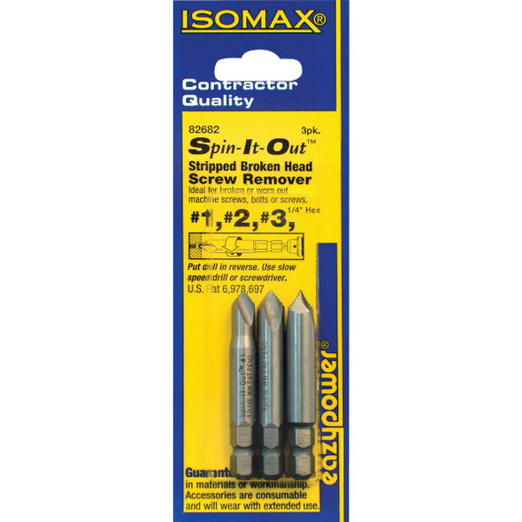 Eazypower Spin it Out 3-Piece Screw Extractor Set 82682