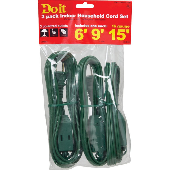 Master Electrician 6 Ft.-9 Ft.-15 Ft. 16-2 Extension Cord Set (3-Pack) IN-PT2162-3PK-GR 514893
