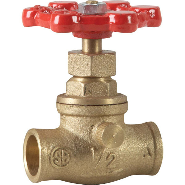 ProLine 1/2 In. SWT x 1/2 In. SWT Brass Stop and Waste Valve 105-603NL