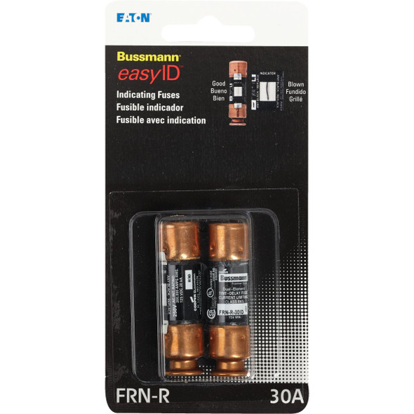 Bussmann 30A FRN-R Cartridge Heavy-Duty Time Delay Cartridge Fuse (2-Pack) BP/FRNR-30ID 524739