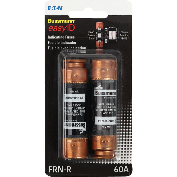 Bussmann 60A FRN-R Cartridge Heavy-Duty Time Delay Cartridge Fuse (2-Pack) BP/FRNR-60ID 524766
