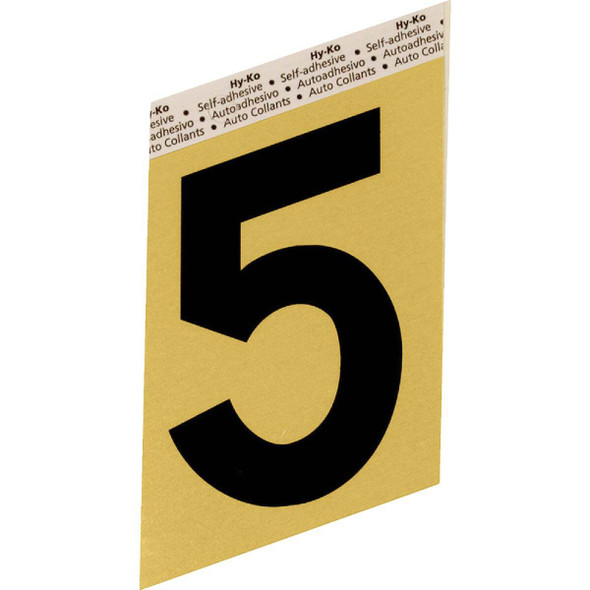 Hy-Ko Aluminum 3-1/2 In. Non-Reflective Adhesive Number Five GG-25/5 Pack of 10