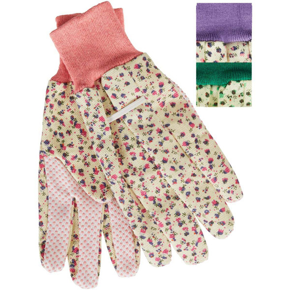 Best Garden Women's 1 Size Fits All Canvas Garden Glove with Knit Cuff 726052