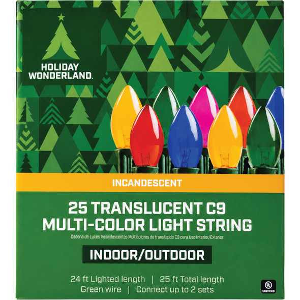 Home Impressions Transparent Multi 25-Bulb C9 Incandescent Light Set 900023 900023