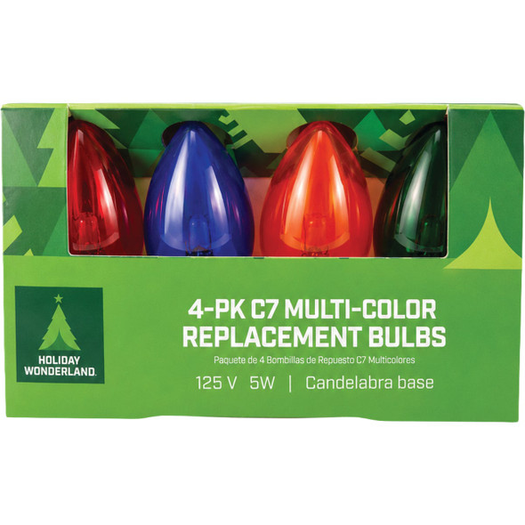 Home Impressions C7 Multi Transparent 125V Replacement Light Bulb (4-Pack) 905283 905283