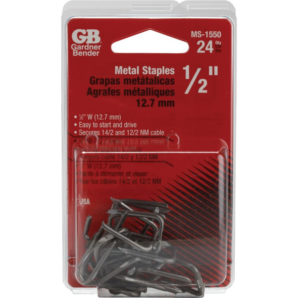 Gardner Bender 1-2 In. x 15-16 In. Carbon Steel Cable Staple (24-Count) MS-1550T 531553