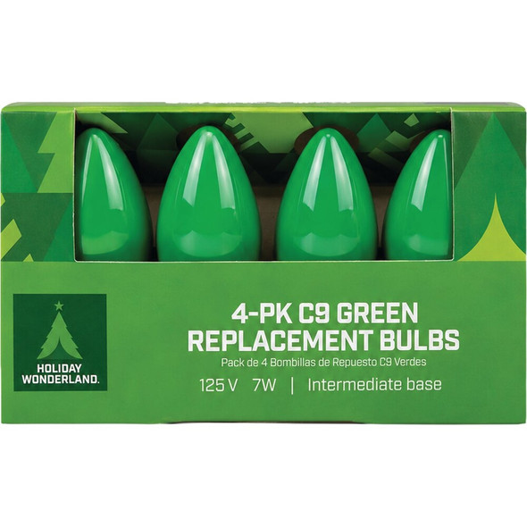 Home Impressions C9 Green Ceramic 125V Replacement Light Bulb (4-Pack) 900974 900974