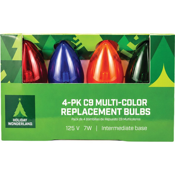Home Impressions C9 Multi Transparent 125V Replacement Light Bulb (4-Pack) 901571 901571
