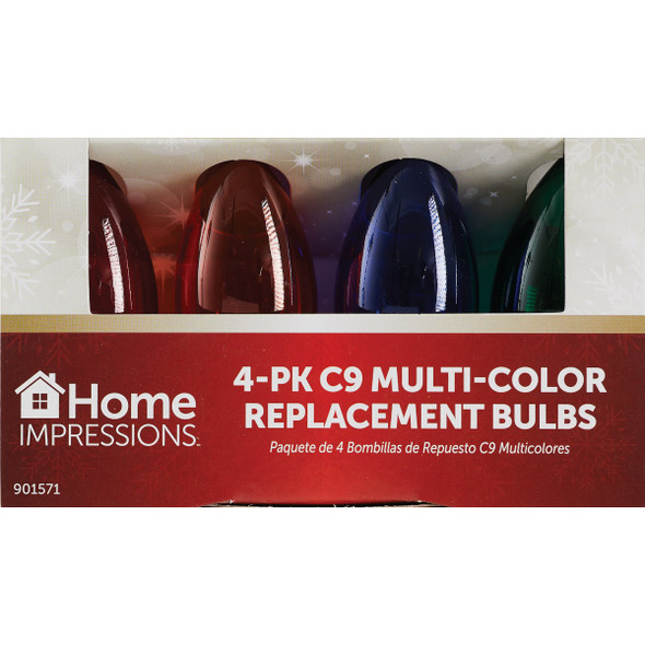 Home Impressions C9 Multi Transparent 125V Replacement Light Bulb (4-Pack)