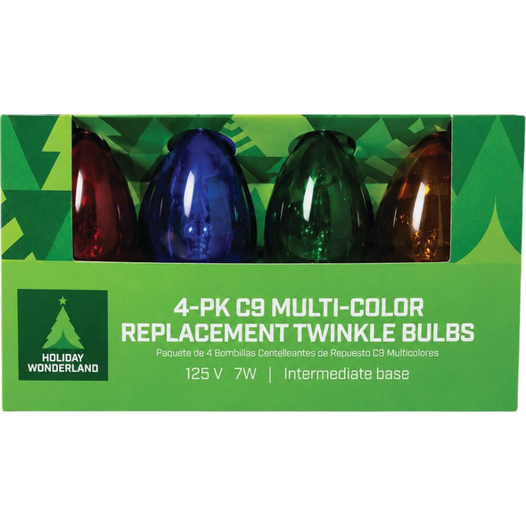 Home Impressions C9 Multi Twinkle 125V Replacement Light Bulb (4-Pack) 905195 905195
