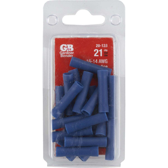 Gardner Bender 16 AWG to 14 AWG Blue Butt Splice (21-Pack) 20-123
