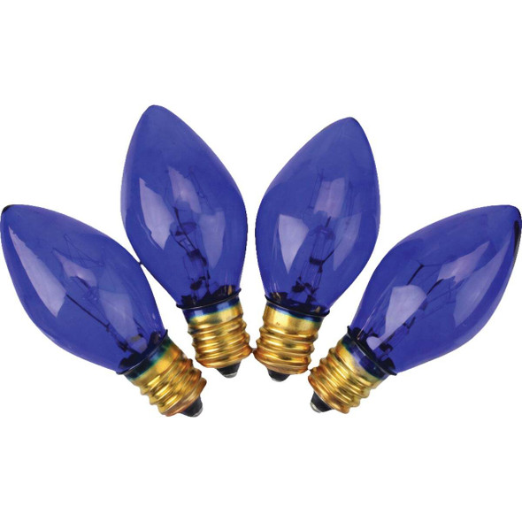 Home Impressions C9 Blue Transparent 125V Replacement Light Bulb (4-Pack) 906581