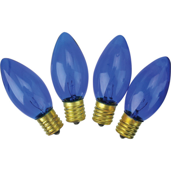 Home Impressions C9 Blue Transparent 125V Replacement Light Bulb (4-Pack) 906581 Home Impressions C9 Blue Transparent 125V Replacement Light Bulb (4-Pack) 906581