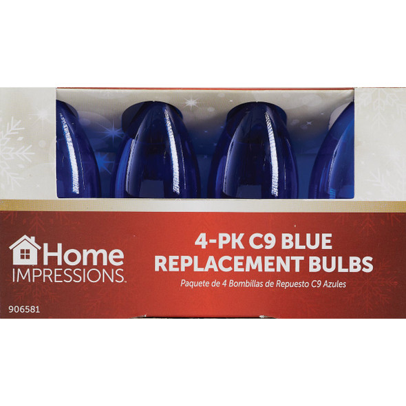 Home Impressions C9 Blue Transparent 125V Replacement Light Bulb (4-Pack) Home Impressions C9 Blue Transparent 125V Replacement Light Bulb (4-Pack)