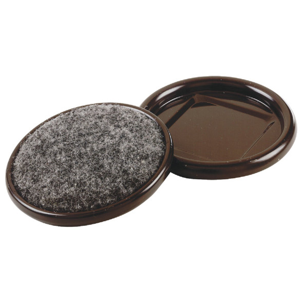 Do it 1-1/4 In. Inner Diameter Round Metal Cup/Felt Furniture Leg Cup, (4-Pack)