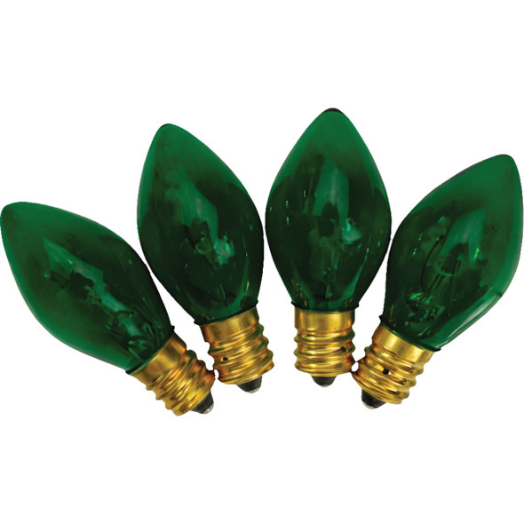 Holiday Wonderland C9 Green Transparent 125V Replacement Light Bulb (4-Pack)