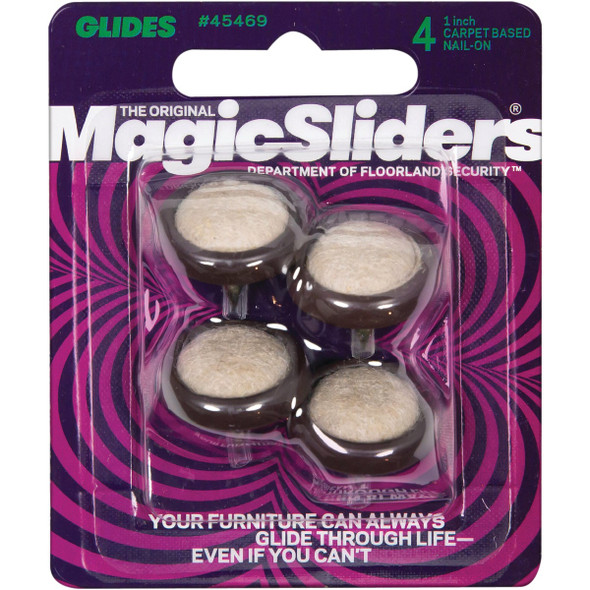 Magic Sliders 1 In. Round Nail on Furniture Glide,(4-Pack) 45469 229830