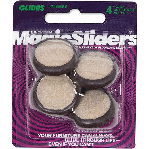 Magic Sliders 1-1-4 In. Round Nail on Furniture Glide,(4-Pack) 45660 229865