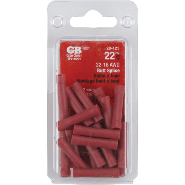 Gardner Bender 22 AWG to 16 AWG Red Butt Splice (22-Pack) 20-121