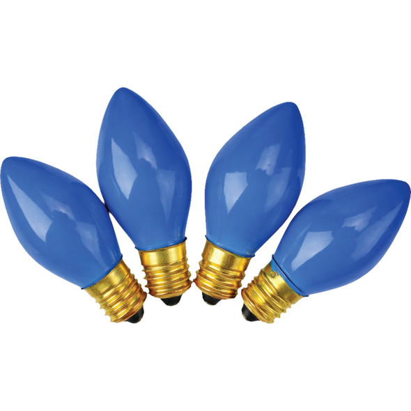 Holiday Wonderland C7 Blue Ceramic 125V Replacement Light Bulb (4-Pack) 900176